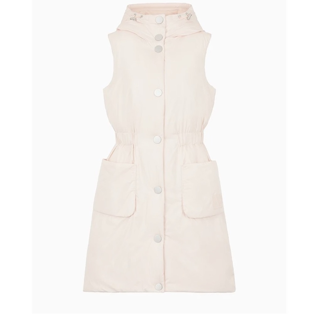 A/X Armani Exchange Cream Hooded Puffer Vest - Picture 2 of 5